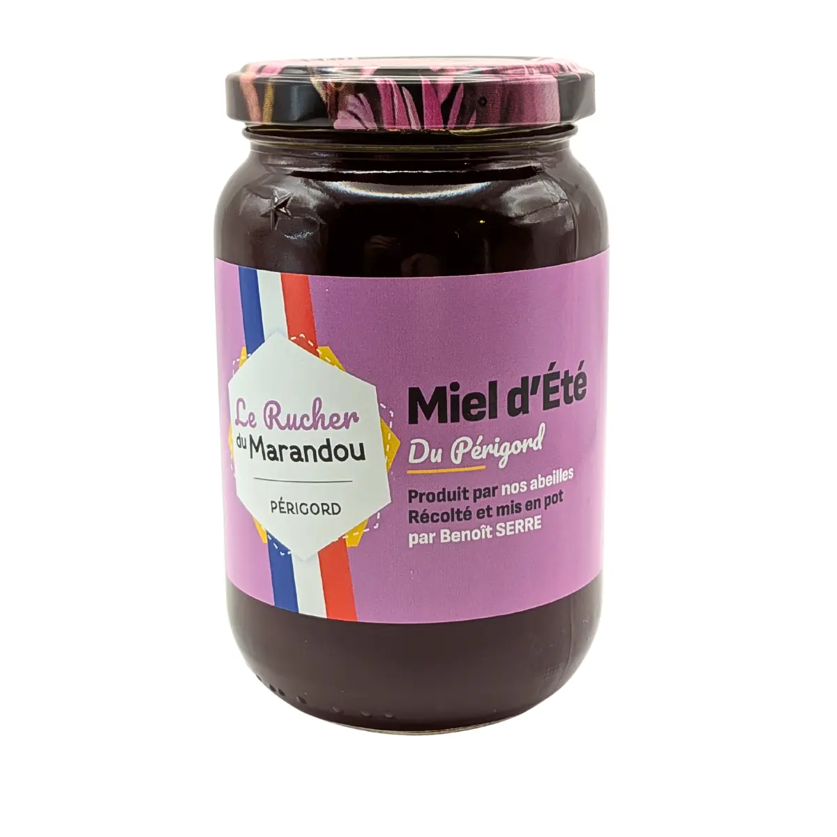 Miel d’été du Périgord 500g – miel foncé et parfumé récolté par apiculteur