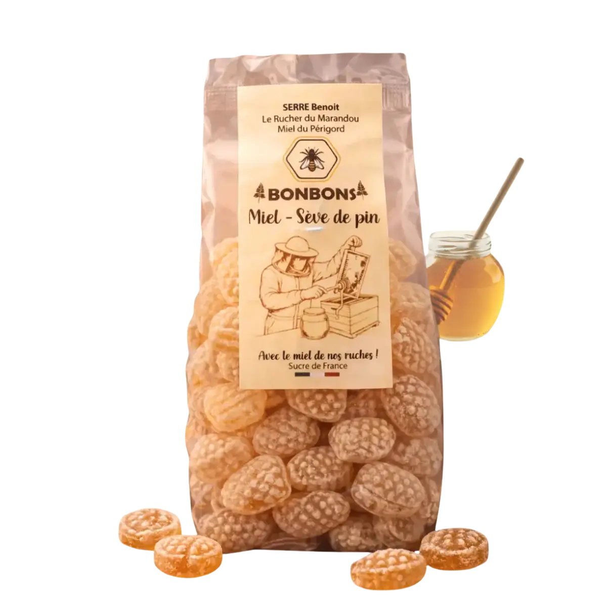 Bonbons artisanaux au miel du Périgord en sachet 180g