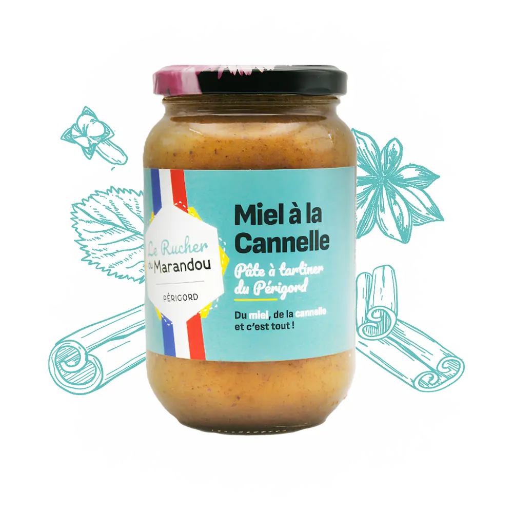 Miel à la cannelle 500 g – Apiculteur producteur Dordogne – Rucher du Marandou