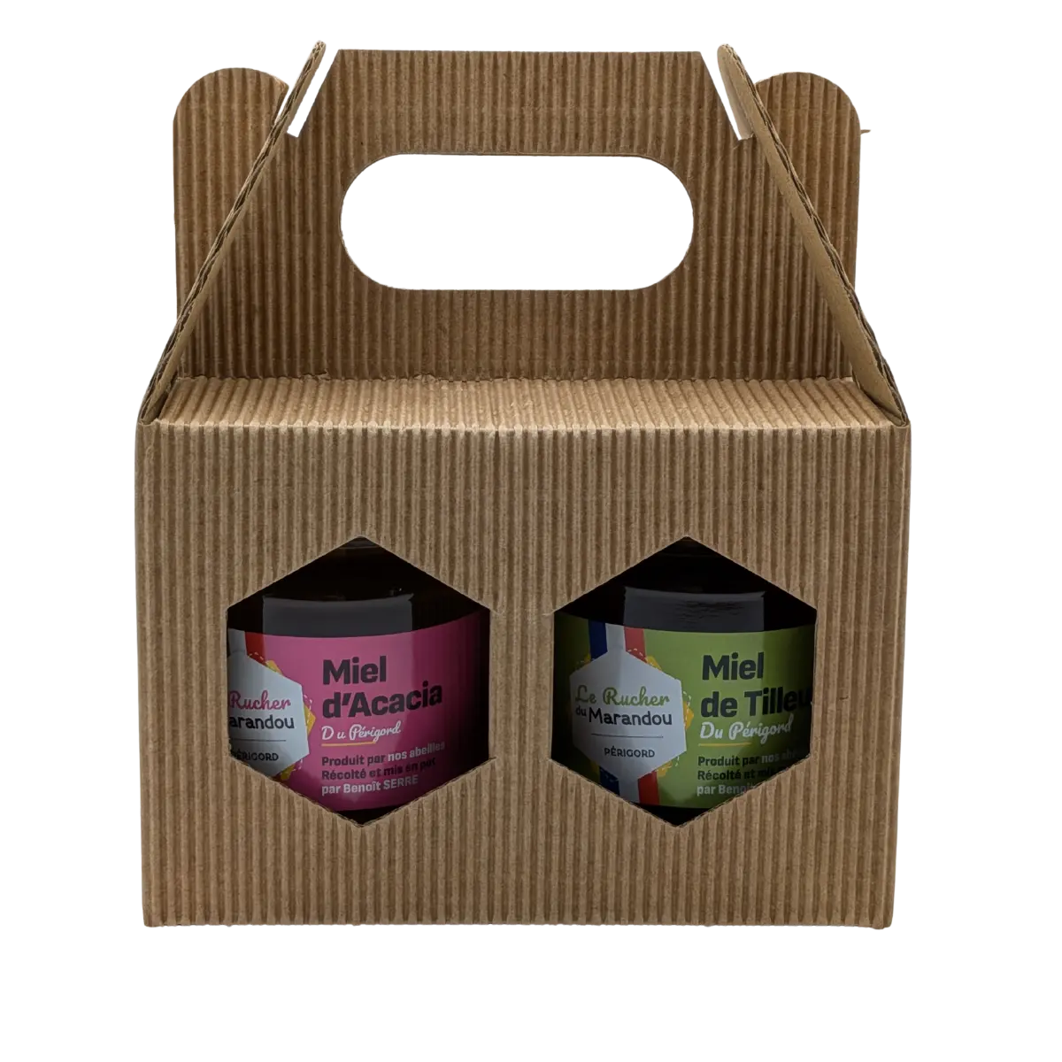 Coffret miel du Périgord 2 pots 250 g acacia et tilleul